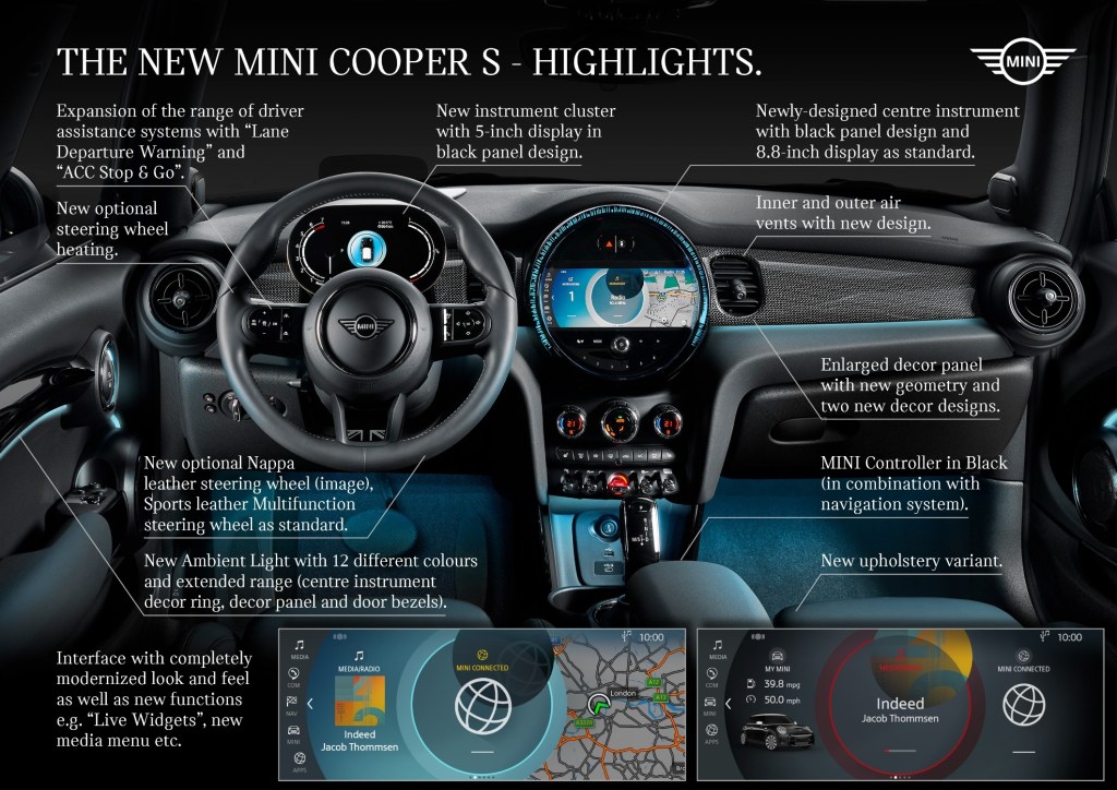 An overview of the new updates for the interior and dashboard of the Mini Cooper S | BMW Group