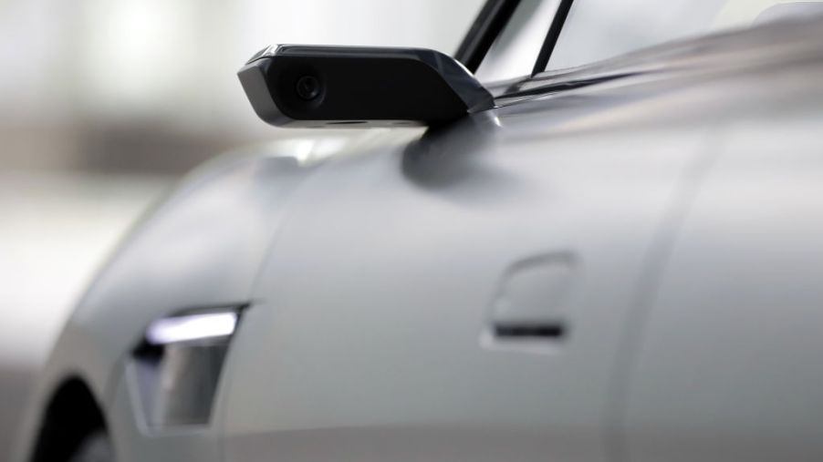 A sideview camera on a car
