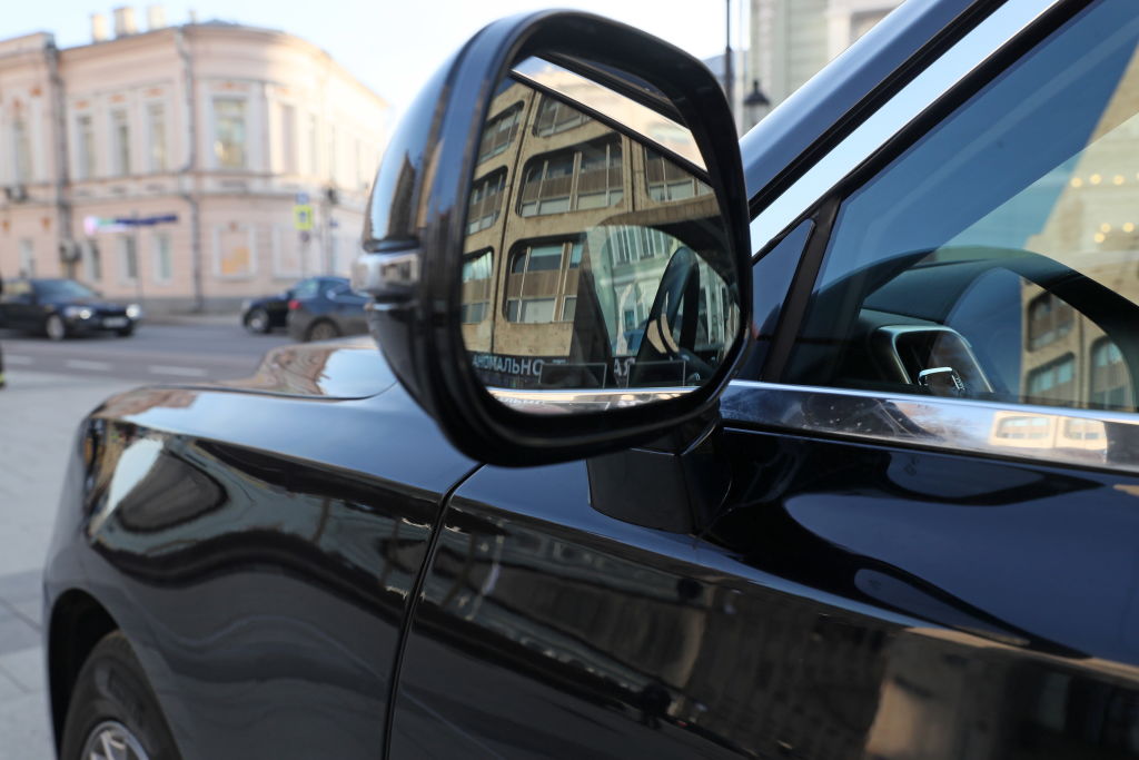 Sideview mirror of a car
