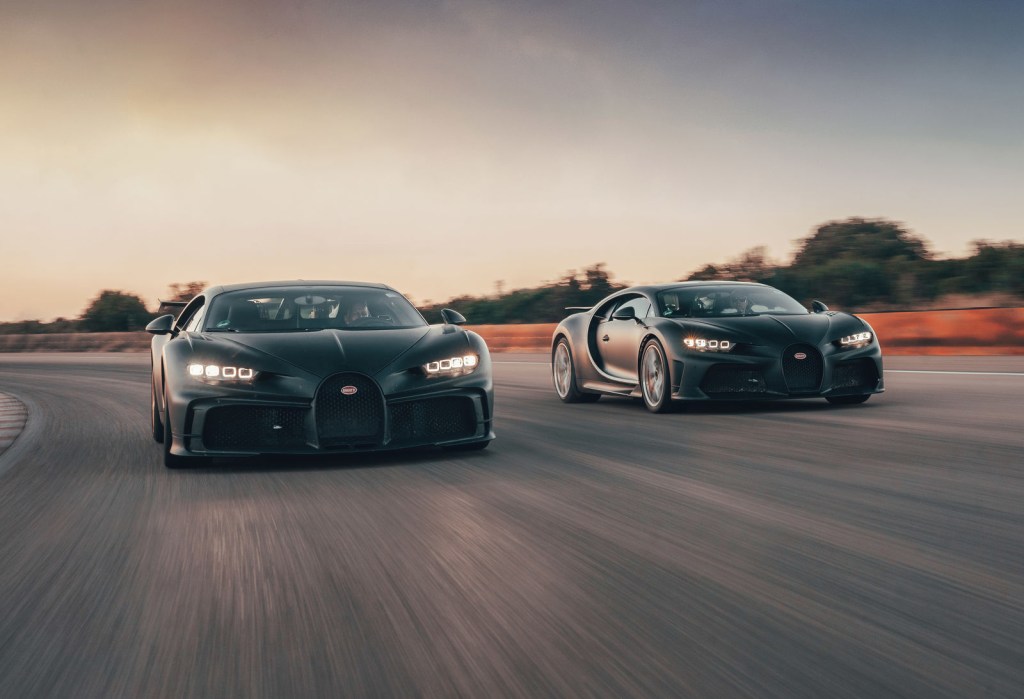 An image of a Bugatti Chiron out on a track.