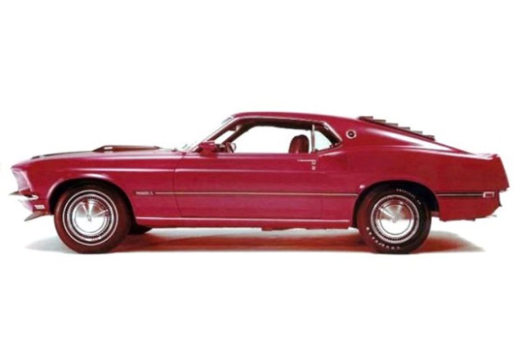 An archival image of a mid-engine Ford Mustang Boss 429.