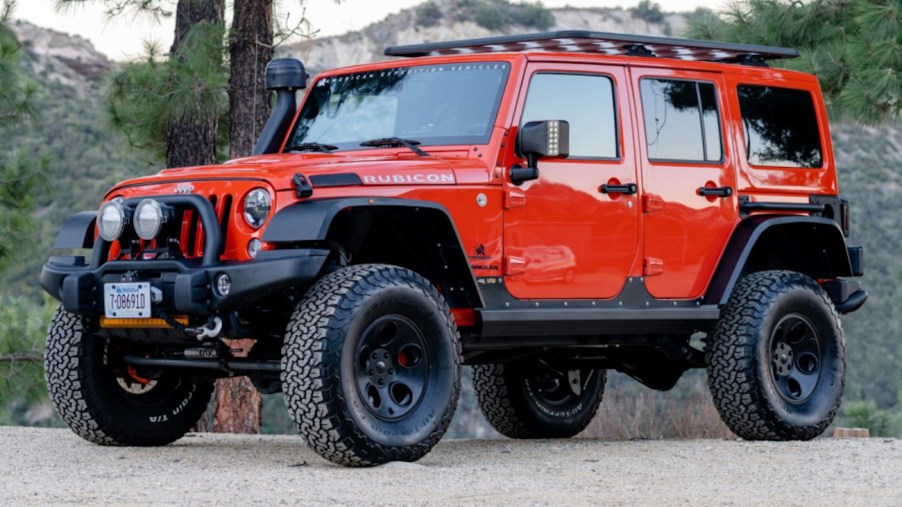 2015 AEV Jeep Wrangler with Hemi V8 conversion in the woods