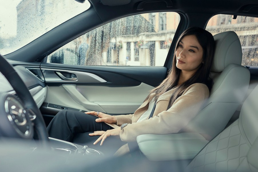 The 2021 Mazda CX-9 is a midsize SUV with a spacious and comfortable interior