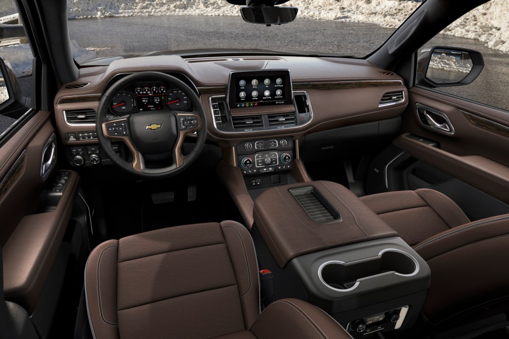 2021 Chevy Suburban interior in brown