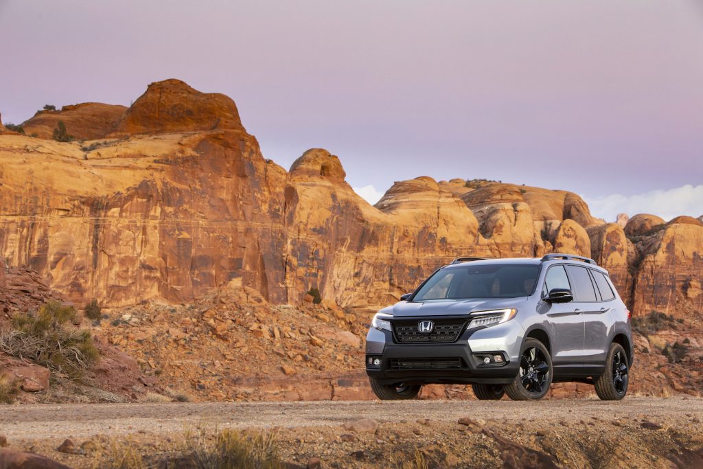The 2021 Honda Passport in a canyon