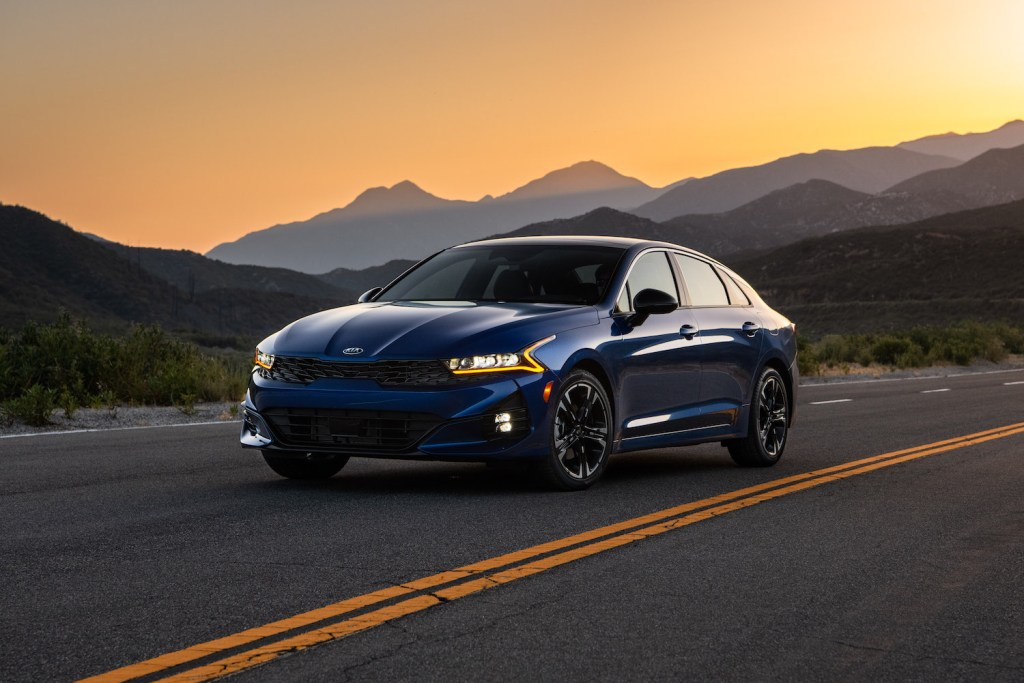 2021 Kia K5 GT-Line 1.6T FWD at sunset