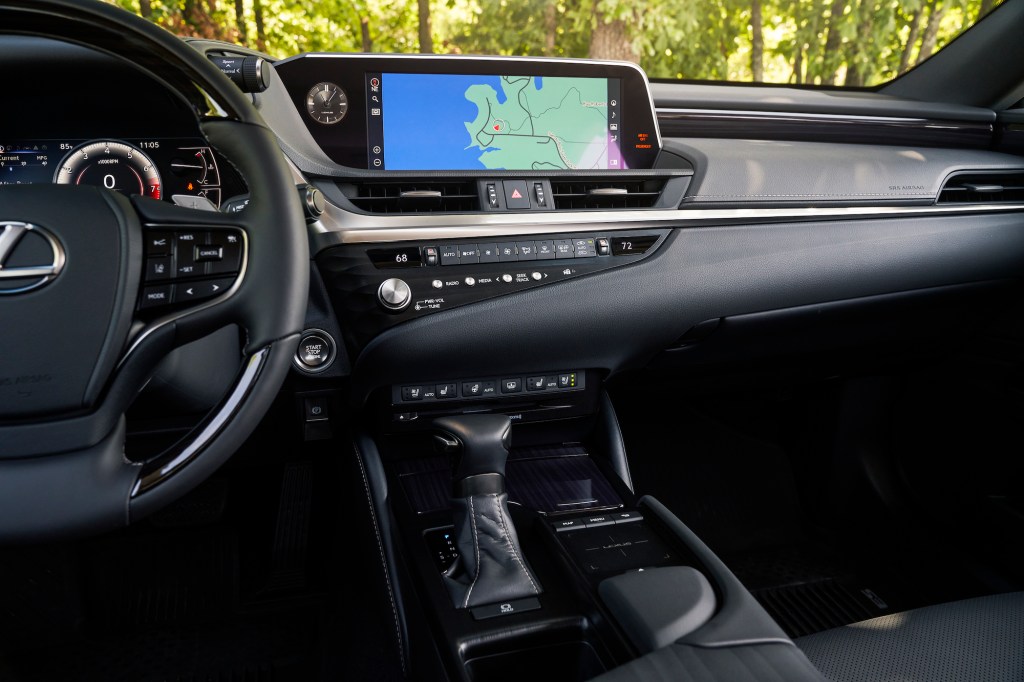 a shot of the center console on the 2021 Lexus ES 250 