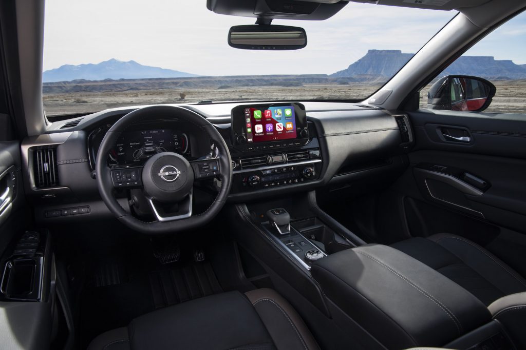 An image of a 2022 Nissan Pathfinder parked outdoors.