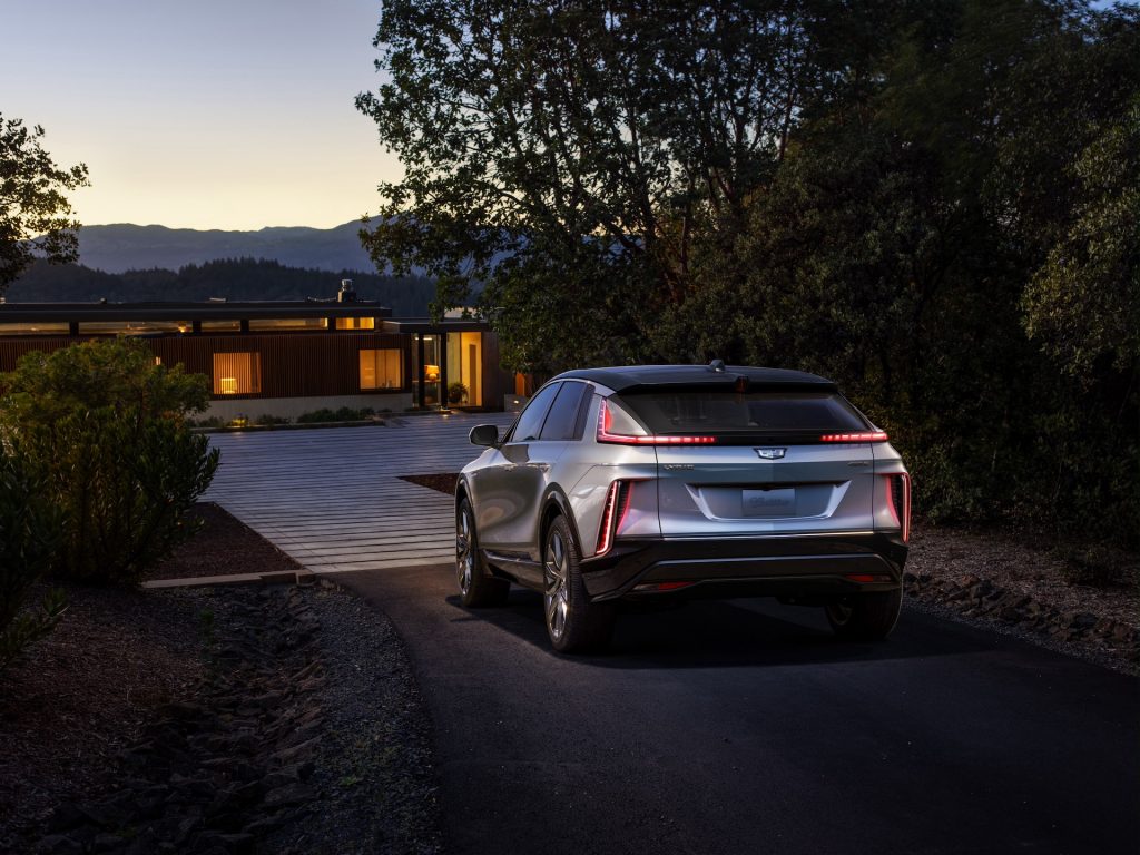 An image of a 2023 Cadillac LYRIQ parked outside.
