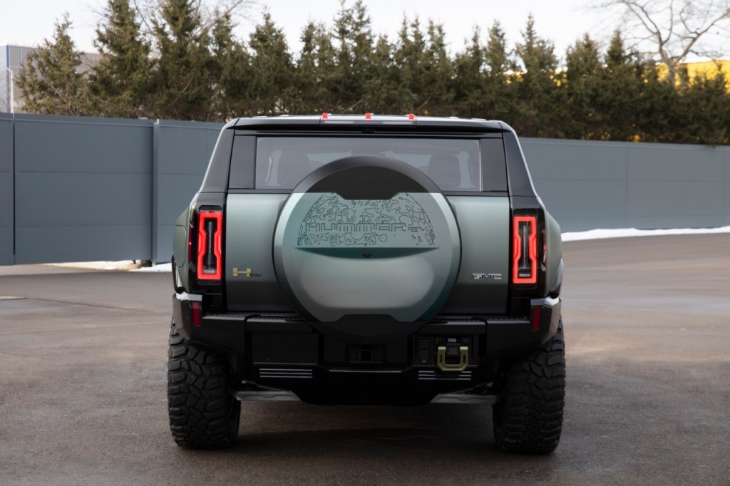 rear shot of Hummer SUV