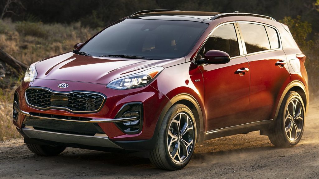The 2022 Kia Sportage parked in dirt