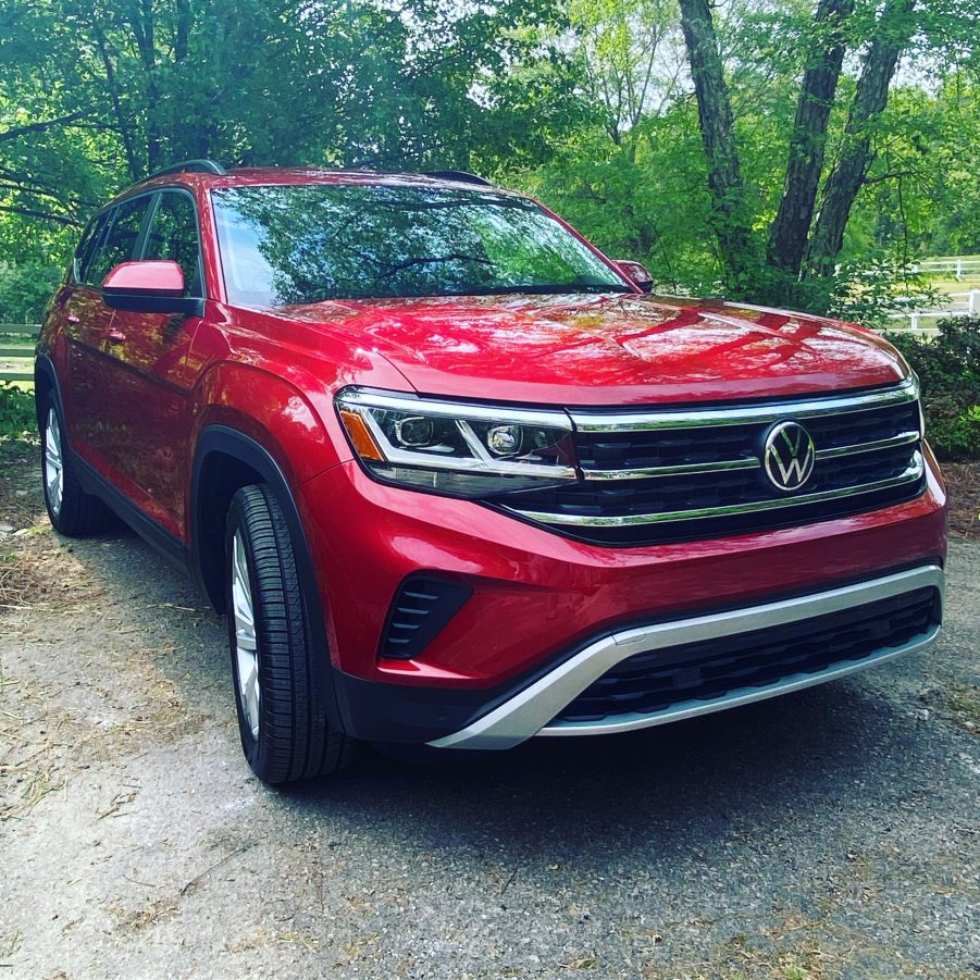 The 2021 Volkswagen Atlas parked near trees