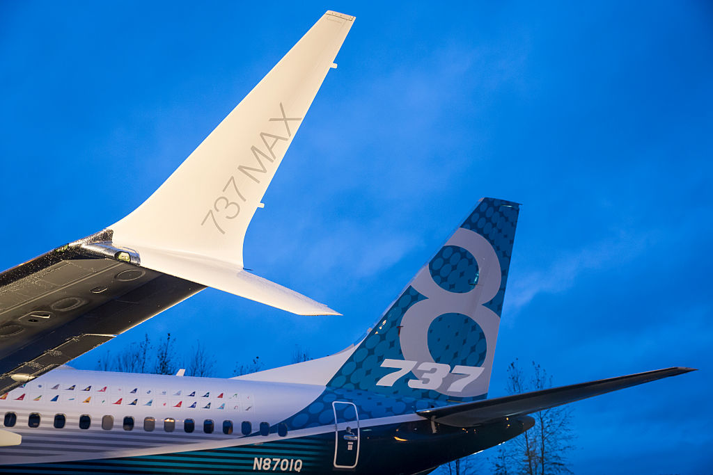 two Boeing 737 Max tails