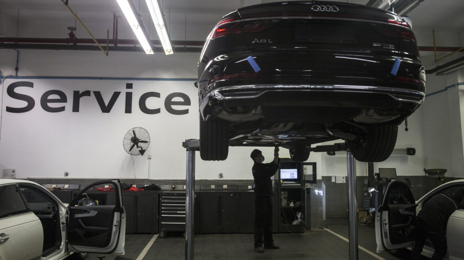 A car goes in for repairs at a shop