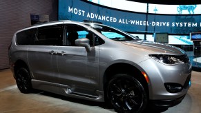 Silver 2020 Chrysler Pacifica Touring L Plus is on display at the 112th Annual Chicago Auto Show