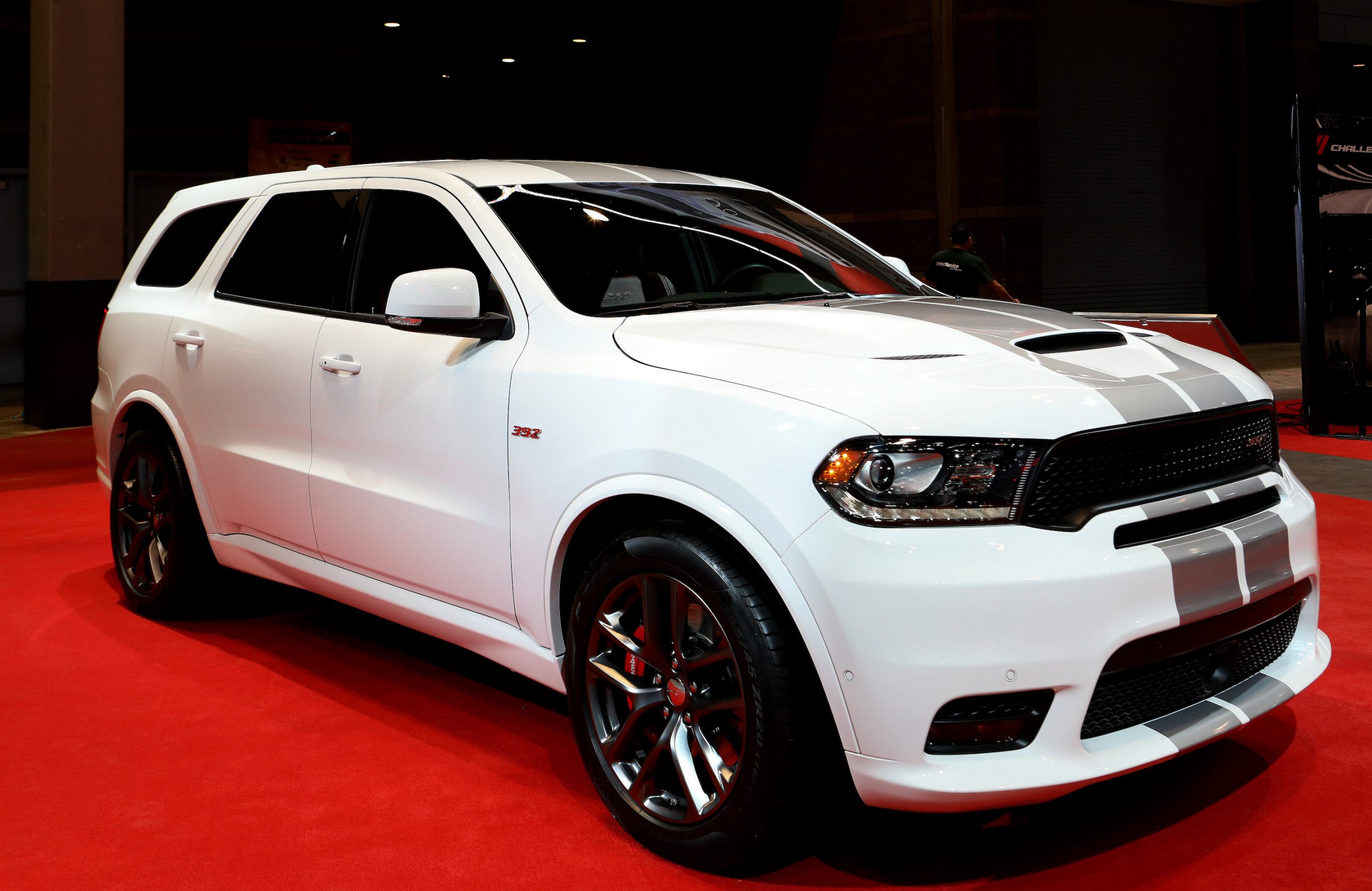 White 2019 Dodge Durango SRT is on display at the 111th Annual Chicago Auto Show