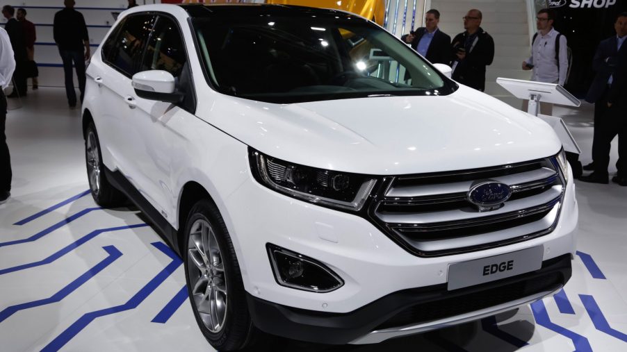 A Ford Edge SUV automobile, manufactured by Ford Motor Co., sits on display at the IAA Frankfurt Motor Show