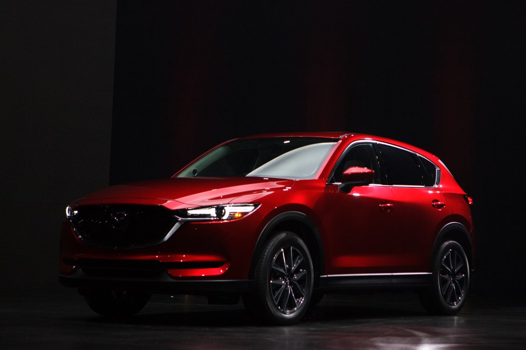 2016 Mazda CX-5 in red. One of the list toppers for Consumer Reports Most fuel-efficient SUVs