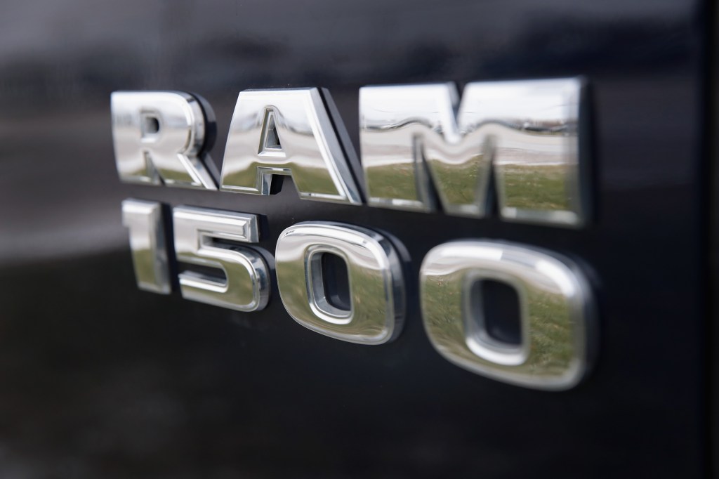 A Ram 1500 Diesel truck badge