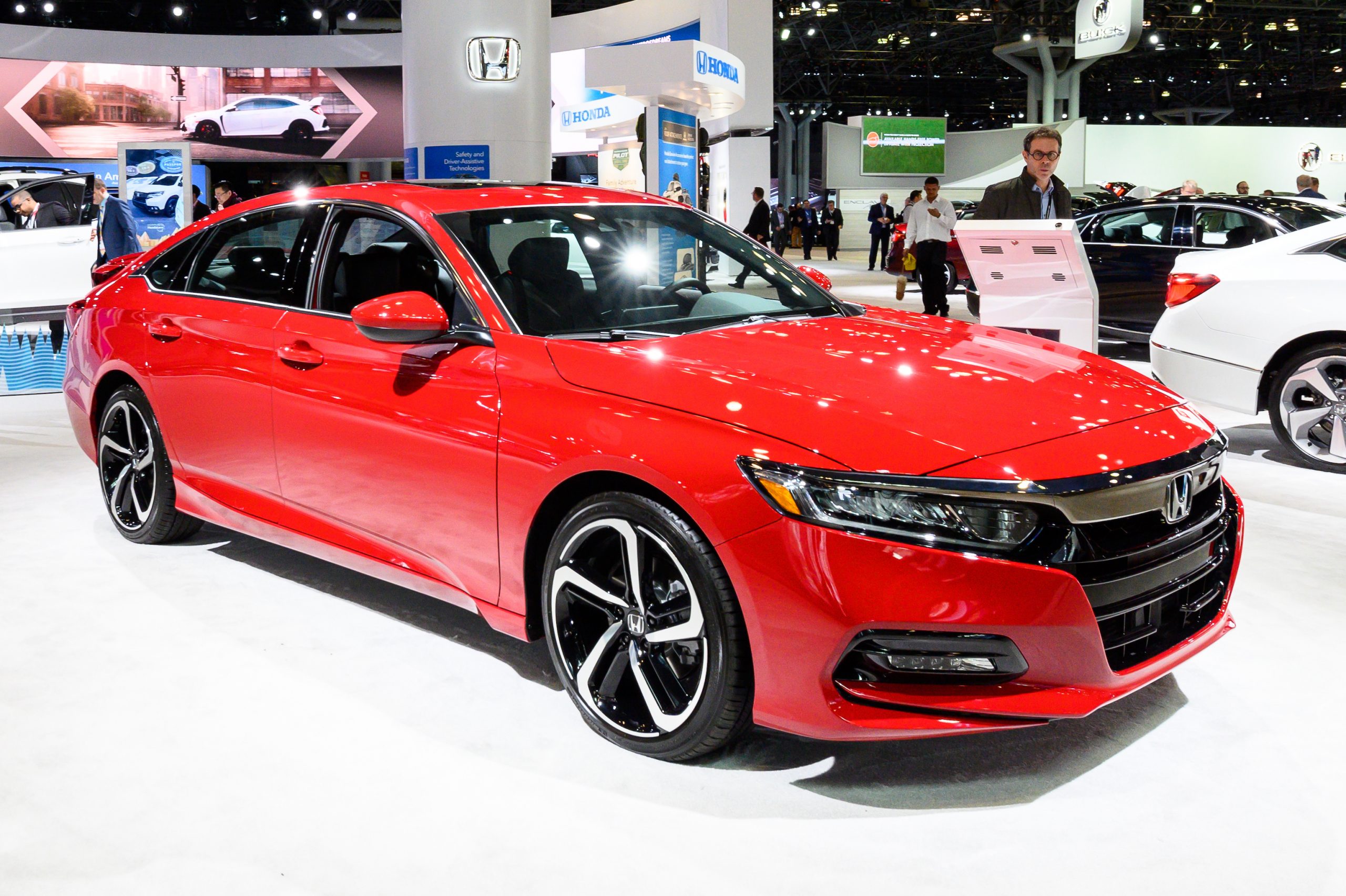 Red Honda Accord seen at the New York International Auto Show at the Jacob K. Javits Convention Center