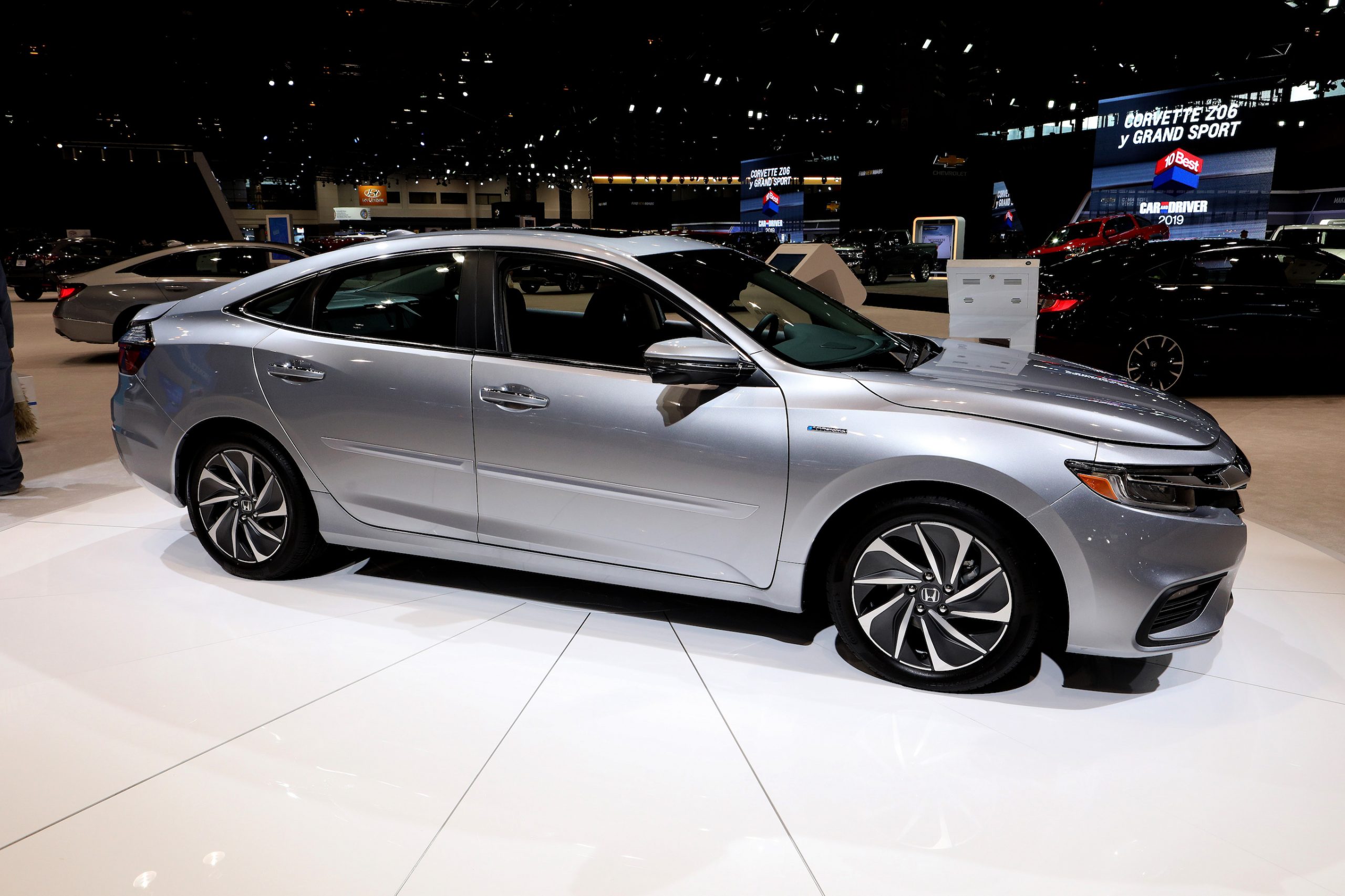 Silver 2019 Honda Insight Hybrid is on display at the 111th Annual Chicago Auto Show