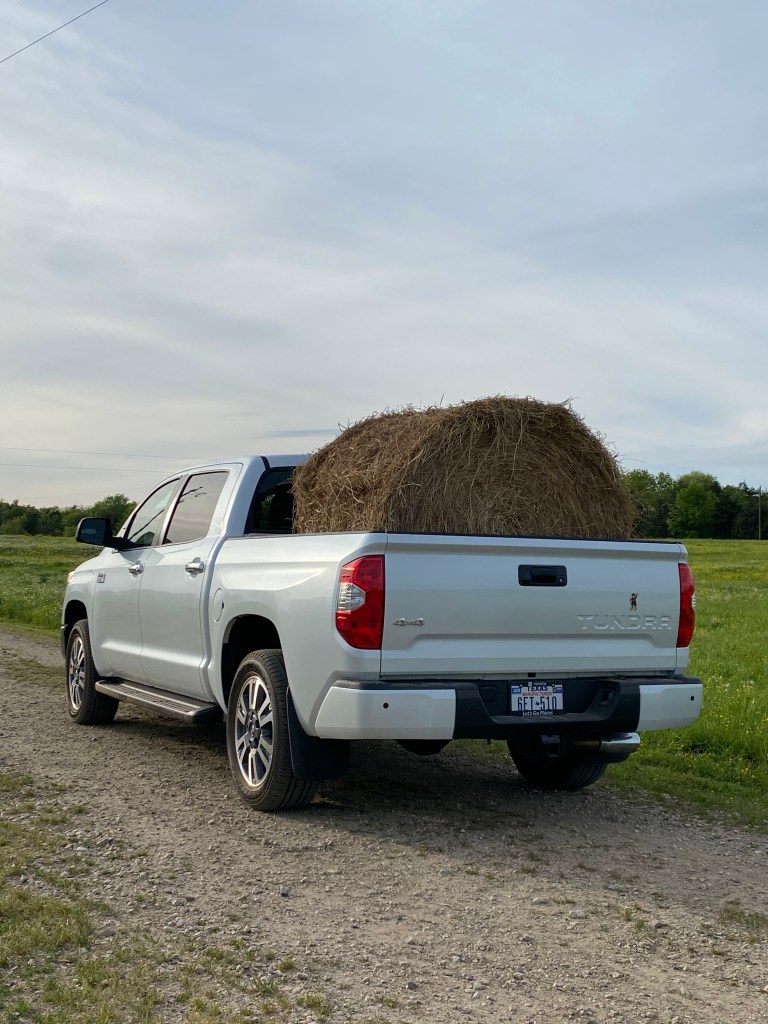 2021 Toyota Tundra 1794 Edition carrying hay