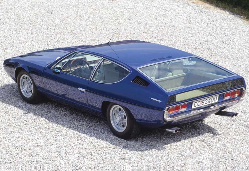 An image of a Lamborghini Espada parked outside.