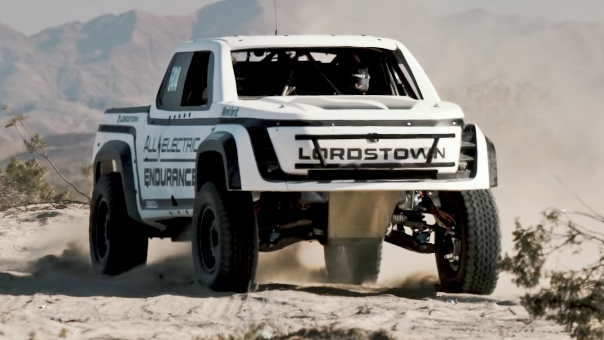 2021 Lordstown Endurance Race Truck in the sand