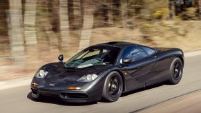 An image of a McLaren F1 out on the road.