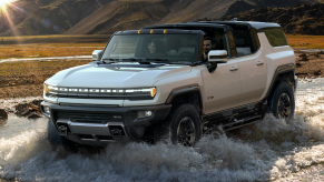 The 2024 GMC Hummer EV SUV fording water