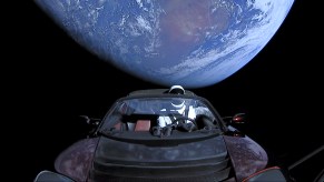 The Tesla Roadster launched by SpaceX