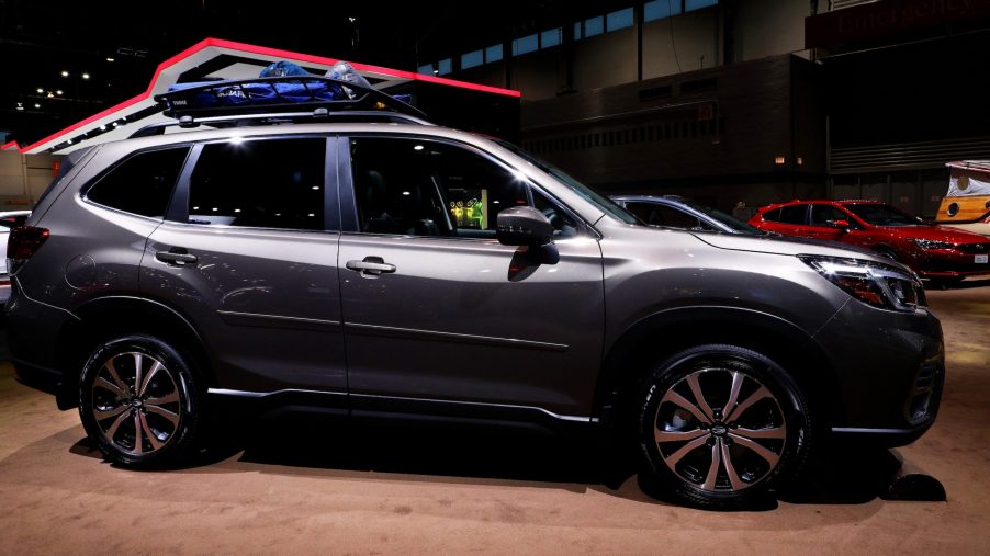 Gray 2020 Subaru Forester is on display at the 112th Annual Chicago Auto Show at McCormick Place