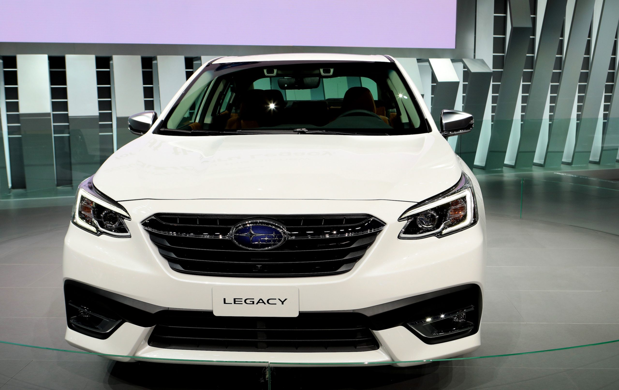 White 2020 Subaru Legacy is on display at the 111th Annual Chicago Auto Show