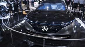 A Mercedes on display at the Tokyo Motor Show 2019