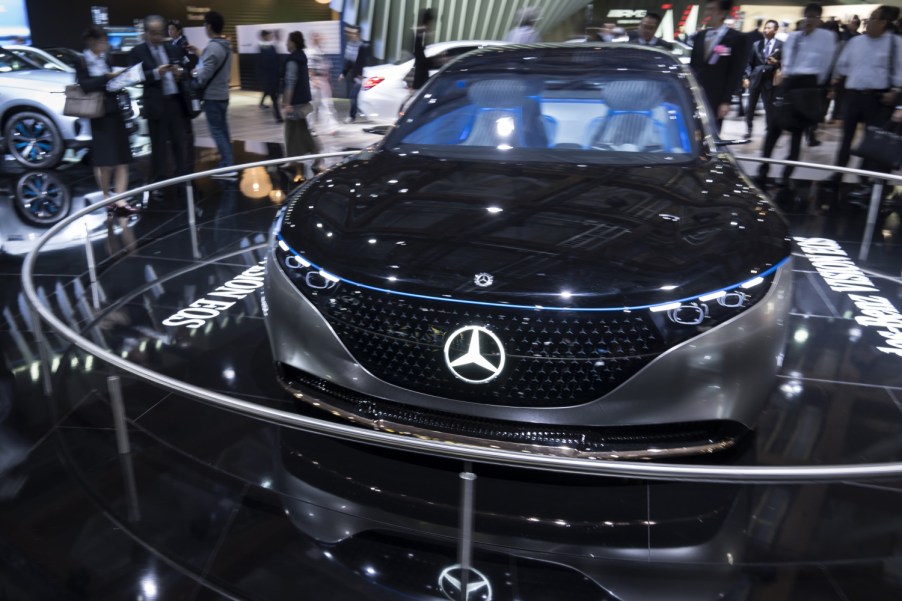 A Mercedes on display at the Tokyo Motor Show 2019