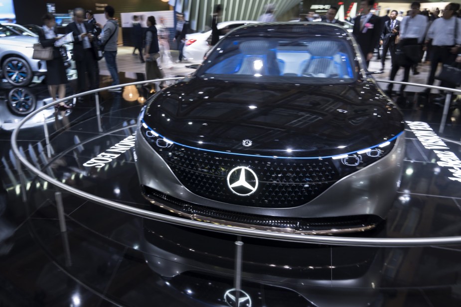 A Mercedes on display at the Tokyo Motor Show 2019