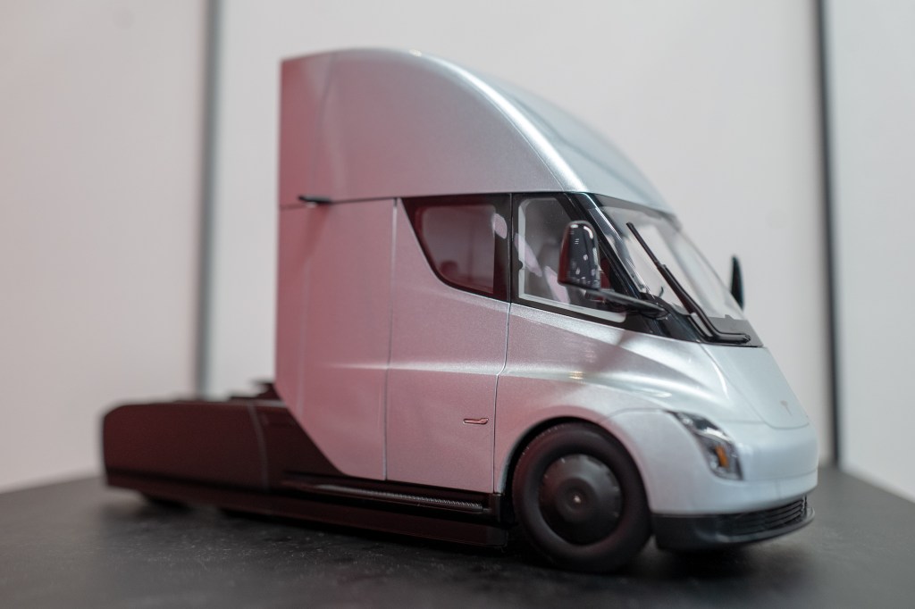 A scale model of the Tesla electric Semi