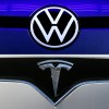 Tesla and Volkswagen logos