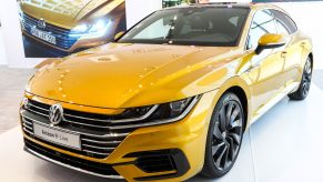 A Volkswagen Arteon R-Line car on display at the 2018 Moscow International Motor Show