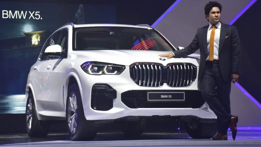 Mumbai, India. 16 May 2019. Former Cricketer Sachin Tendulkar poses during the launch of all new BMW X5 car for Indian market at Jio Garden