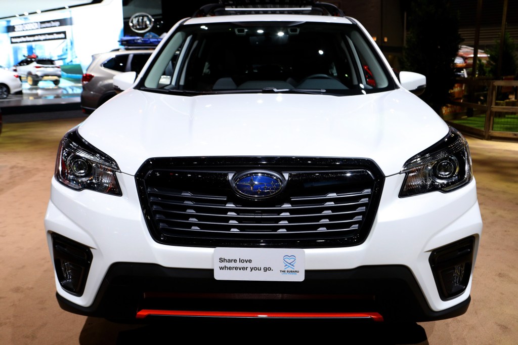 White 2020 Subaru Forester Sport is on display at the 112th Annual Chicago Auto Show at McCormick Place