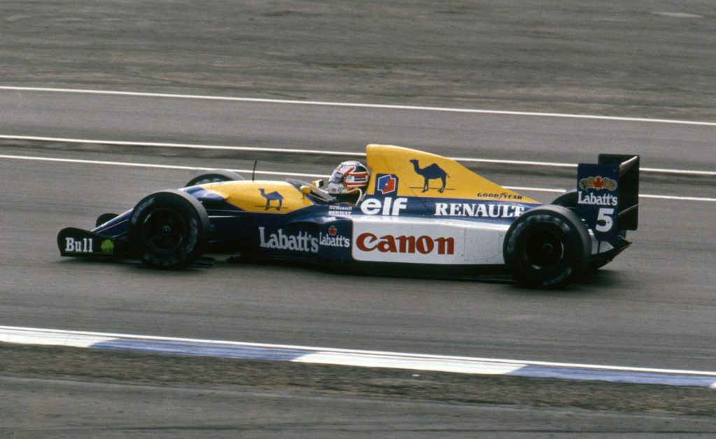 A Williams F1 car similar to the FW15c which had a CVT