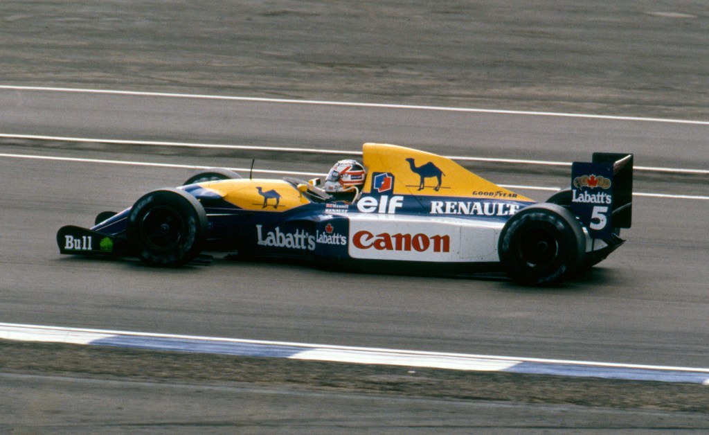 A Williams F1 car similar to the FW15c which had a CVT