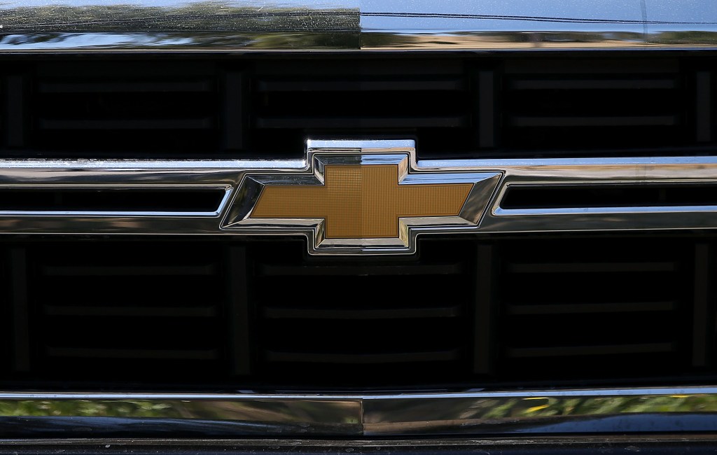Chevrolet logo on a chrome grille