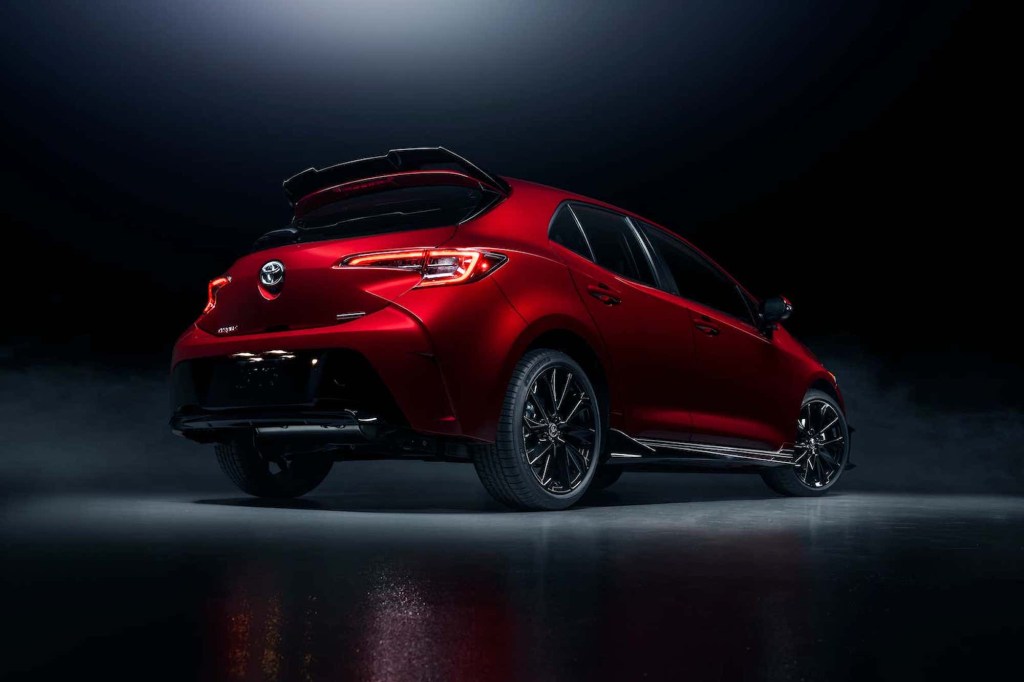 new Toyota Corolla Sport special edition in red shot from the back