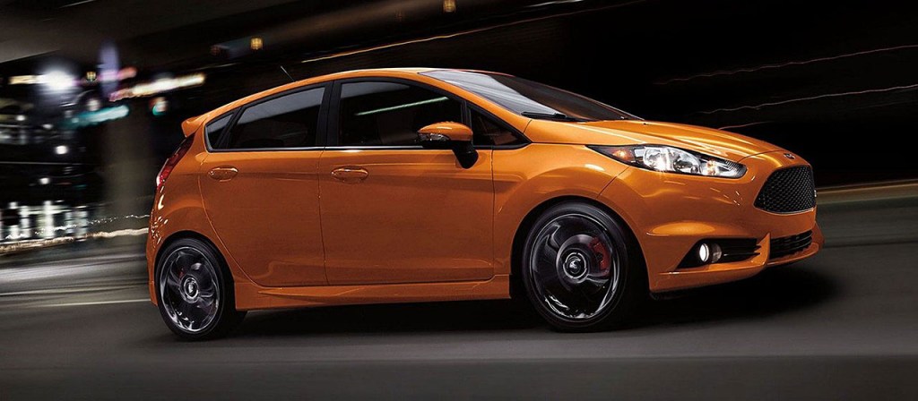 orange Ford Fiesta hatchback