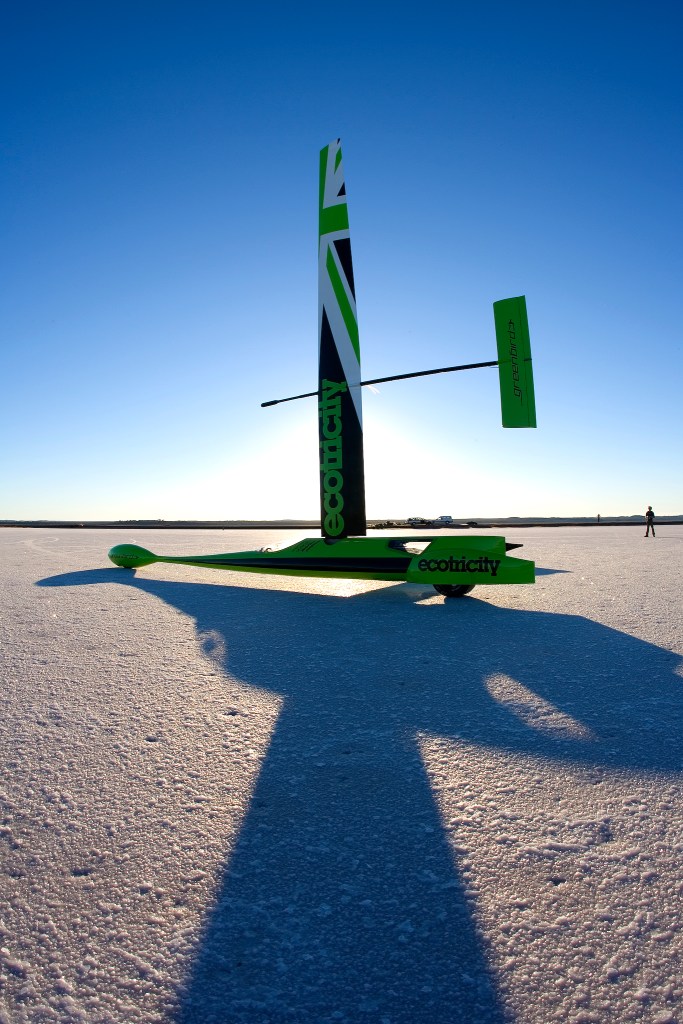 The world's fastest wind-powered car, the Greenbird