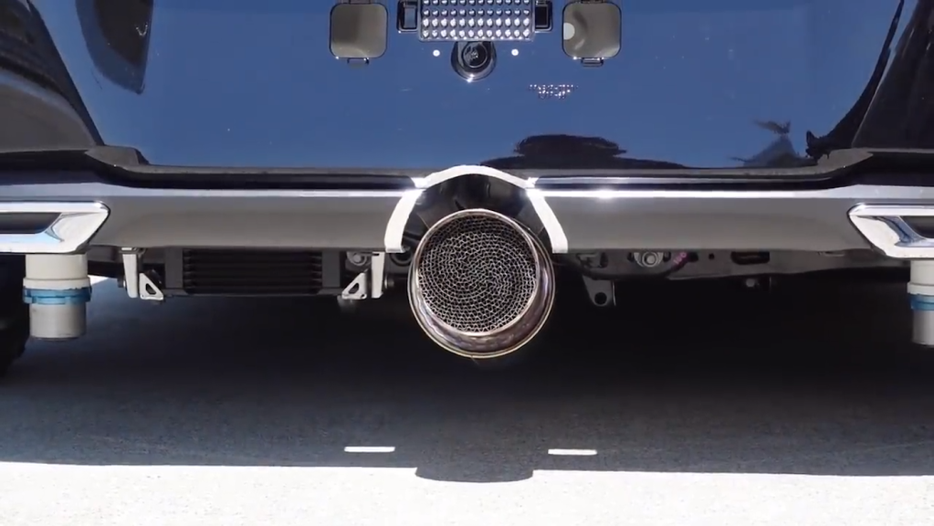 Upclose shot of the experimental hydrogen exhaust tip