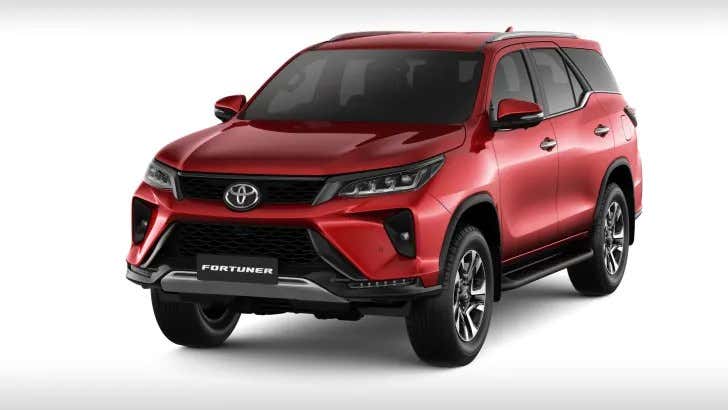 The 2021 Toyota Fortuner in red 