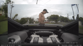 The alleged car thief who stole an Audi R8 caught on the camera inside the car